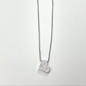 Lia sophia rhinestone silver heart necklace